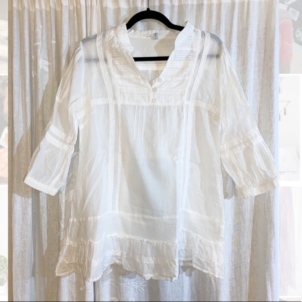 White boho blouse